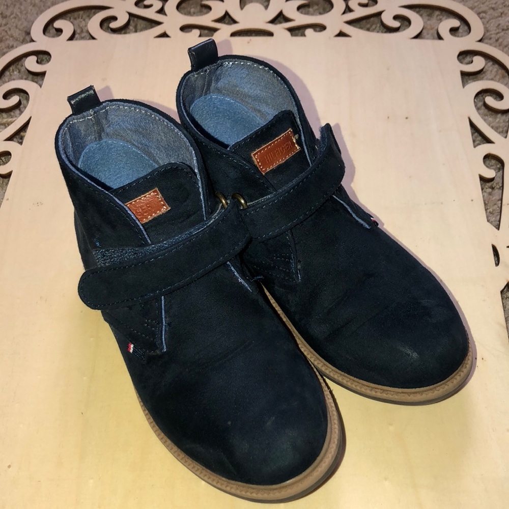 Tommy Hilfiger Navy Suede boots Sz 10 Toddler LNC